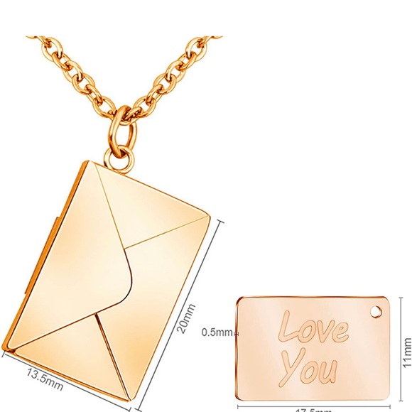 Personalized Envelope Locket Necklace Engrave Secret Love Letter Necklace - Picture 8 of 8
